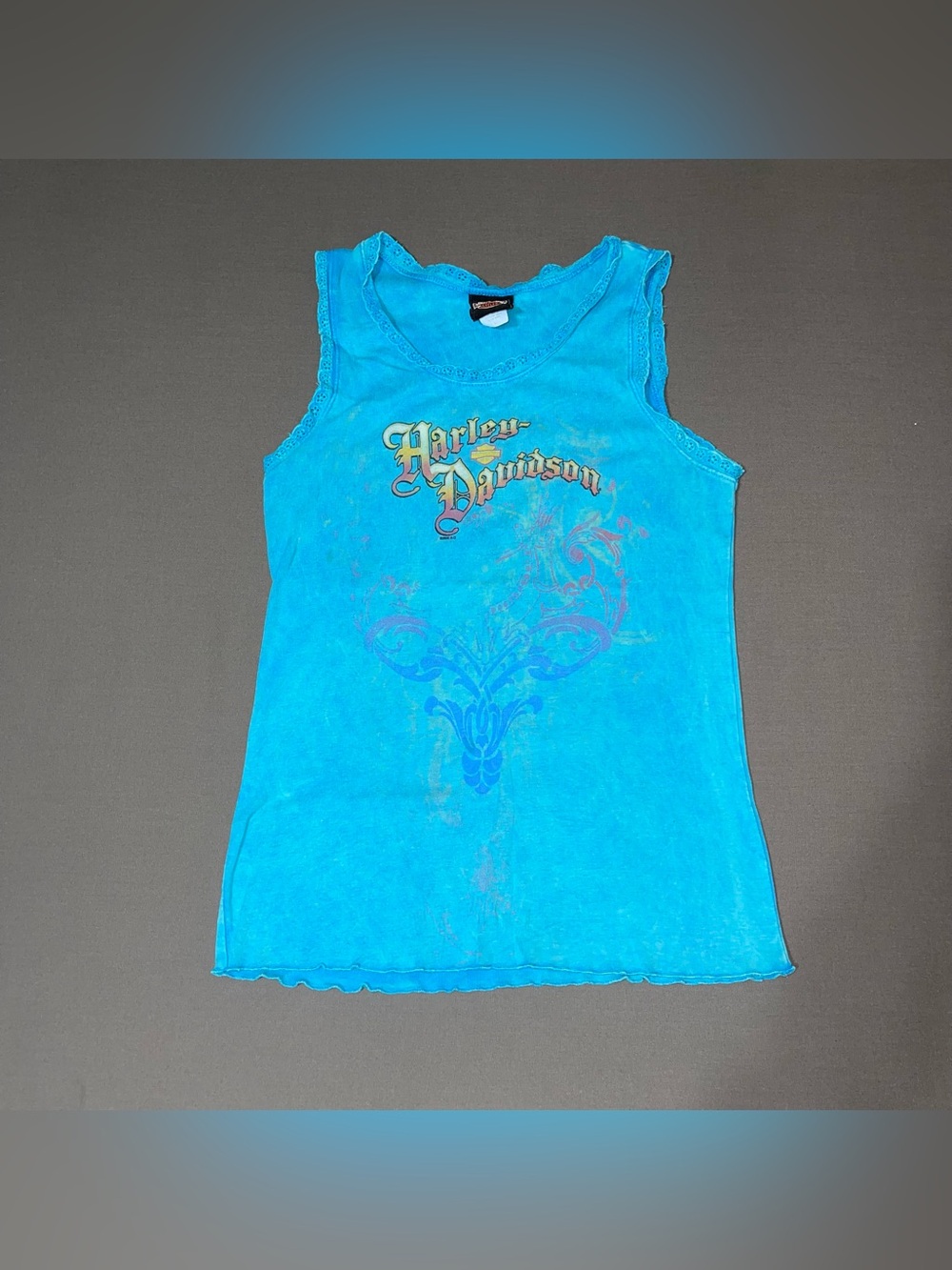 Vintage 2006 Harley Davidson Blue Tank Top Top Women’s Size Large Y2K